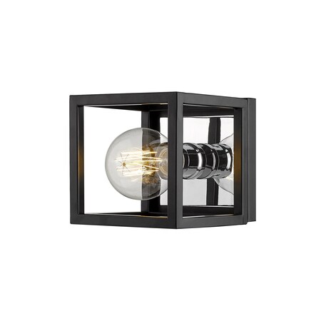Z-Lite Kube 1 Light Wall Sconce, Matte Black 480-1S-MB-CH